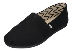 TOMS Alpargata, Mocasín Plano Mujer, Black/Black Wide Recycled Cotton Canvas, 45 EU Ancho