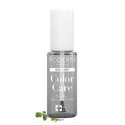 PODERM - Protective BASE COAT - Enriched with TEA TREE - Ensures long-lasting colour - Prevention & Treatment for Yellow/Damaged Nails - Natural & Vegan Ingredients - Swiss Lab