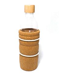 Naturlig design Lagoena drickflaska med blomster i livet, vit 0,5 liter