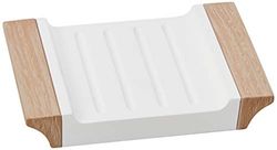MSV Porte Savon Polyrésine FJORA Beige & Blanc