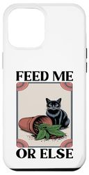 Feed Me Or Else Plante pour Chat Chaton Plantes Amoureux des chats Coque pour iPhone 12 Pro Max