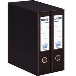 Dohe - 2 Ring Binder (2 pcs.) - Size A4 (28.5x32 cm), Spine Width 7 cm, Capacity 520 Sheets, Protective Box, Opening Lever, Interchangeable Card Holder - Black