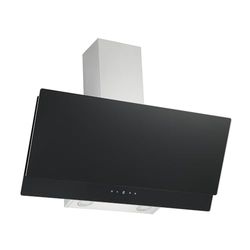 Respekta Campana extractora ahorra espacio / 90 cm/Pantalla de cristal con cubierta de acero inoxidable en negro/Función de extracción y recirculación / CH77090SA / A / 53-66 dB