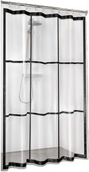 Sealskin Brix, Rideau de douche PEVA, Transparent, Noir, 180 x 200 cm