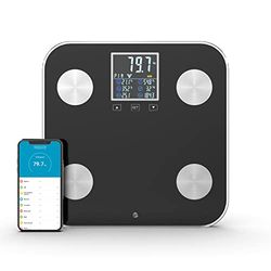 WottoCare - Digitale Bluetooth BMI Weegschaal | 18 Precieze Metingen | Geheugen voor 9 Gebruikers | Intelligente App Ai Fit | Pro Display | Gewichtscontrole en Lichaamsvet Monito | Zwart