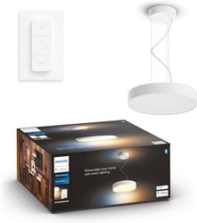 Philips Hue Enrave White Ambiance Ceiling Pendant Smart Light [White] Suitable for Kitchen and Dining, with Bluetooth, Works with Alexa, Google Assistant and Apple Homekit