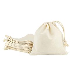 IDEA HOME Katoenen kleine zakjes met trekkoord, 10 stuks, 16 x 16,5 cm, cadeauzakjes, katoenen zakjes, kleine cadeauzakjes, voor sieraden, bruiloft, Kerstmis