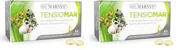 Tensiomar MARNYS, Para la tensión arterial, Favorece la Normal Función del Corazón, Cápsulas de Aceite de Espino Blanco, Olivo y Ajo, 60 Cápsulas (Paquete de 2)
