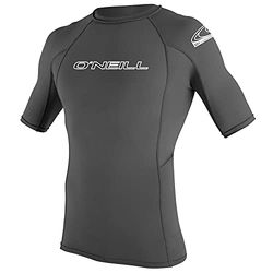 O'Neill Wetsuits Camicia da Sole a Maniche Corte da Uomo Basic Skins, Rash Vest, Grafite, 3XL