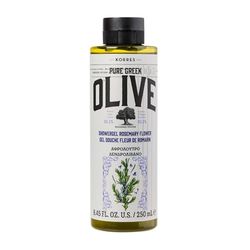 KORRES OLIVE ROSEMARY FLOWER gel doccia per donne e uomini, mantiene la pelle idratata e deterge delicatamente, con olio extravergine di oliva e profumo di rosmarino, vegano, 250 ml