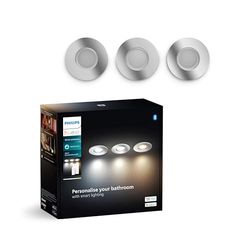 Philips Hue White Ambiance Adore recessed Spot, Round, Aluminium, 3-Pack