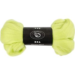 Merino ull, 21 mikron, kalkgrön, Sydafrika, 100 g