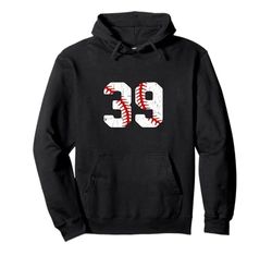 Maglia da giocatore di baseball, numero 39 39 Orgoglioso baseball MOM DAD Felpa con Cappuccio