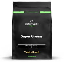 Protein Works - Super Greens Powder , Nutrient Dense Detox Shake , Supports Immune System , Vegan , 41 Shakes , Tropical Punch , 500g