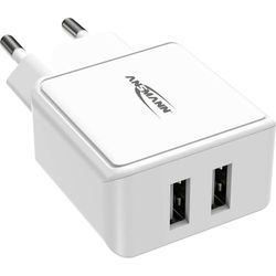 ANSMANN Caricatore USB a 2 porte 2,4 A, con controllo di ricarica Smart-IC, alimentatore particolarmente adatto per iPhone, Samsung Galaxy, Huawei, Xiaomi, Tablet, GoPro, e-book reader, ecc.