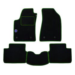 Set Tappetini realizzato per ALFA ROMEO GT JUNIOR ped.alta anno dal 1969 al 1975 in Moquette Made in Italy NERI con marchio