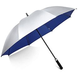 G4Free 54/62 Pollice Ombrelli Da Golf Rivestito Argento Parasole Grande Antivento Impermeabile Automatico Ombrellone Aperto