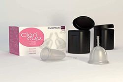 Duopack 2 Copas Menstruales Claricup - talla 1- Silicona médica transparente,con sus cajas de esterilización - Claripharm