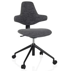 hjh OFFICE Designerskie krzesło biurowe, ergonomicznie ukształtowane, krzesło robocze PALIANO z elastycznym oparciem krzyżowym i regulacją wysokości siedziska, szare