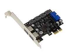 Kalea-INFORMATIQUE Tarjeta PCI Express PCIe USB 3.0 con 2 Puertos externos 5G Tipo A y 2 Puertos internos en Conector USB3 de 19 Pines. AUTOALIMENTADA, con chipset NEC D720201