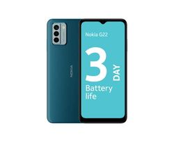 Nokia G22 6.52” HD+ Smartphone, Android 12, 4GB/128GB Storage, 50MP AI camera, 3-Day Battery, QuickFix repairability, 2 years OS upgrades, 3 years security updates, 3-year warranty, Dual-SIM - Blue