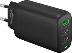 Goobay 61760 Cargador Multipuerto USB-C 65W Cargador Rápido PD Universal Adaptador de Corriente USB Enchufe Cargador rápido Samsung S22 iPhone 14 Negro