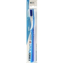 Fimodent Brosse à dents Soft avec système de protection des gencives et des dents - Équipée de poils 3980 UltraX de dureté souple, doux pour les gencives et l'émail - Couleur Bleu