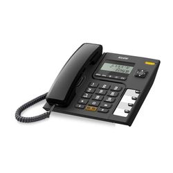 ALCATEL T56 - Téléphone Fixe Filaire - Écran Numérique - Mains Libres - Journal Des Appels Reçus - Touche Rappel - 4 Mémoires Directes - Noir