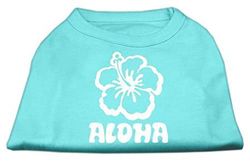 Mirage Aloha Bloem Scherm Print Shirt, Small, Aqua