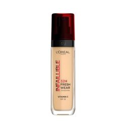L'Oréal Paris, Base de maquilhagem líquida Infaillible 32h Fresh Wear, para todos os tipos de pele, longa duração, Tom: Naturel Rosé (125), 30 ml
