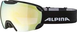 ALPINA PHEOS Q - Masque de ski miroir, à contraste amélioré et polarisé avec protection UV 100% pour adultes, black matt, one size