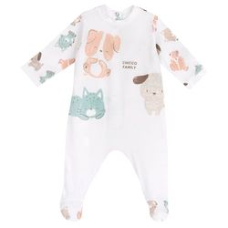 Chicco, Jumpsuit Med Ryggöppning, Baby - unisex, Bianco, 9M, Design i Italien