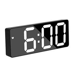 Alarm TSV klockspegel LED-display digital klocka med temperatur, snooze, justerbar kalender, USB-port nattlampa