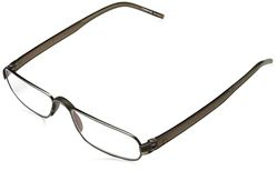 Rodenstock Unisex läsglasögon ProRead R2180, läshjälp med långsynthet, glasögon med lätt ram i rostfritt stål (+1/+1,5/+2/+2,5), Grå/brun, 2,0