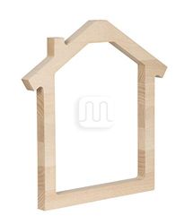 Paralume in legno verniciabile a forma di casetta