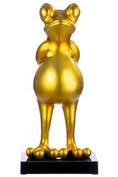 Skulpture, Kikker, synthetische hars, goudkleurig, PU 1, L. 30 cm, W. 30 cm, H. 68 cm