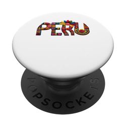 Top peruano gráfico con aspecto bordado PopSockets PopGrip Adhesivo
