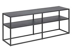 AC Design Furniture Nino TV-tafel, B: 120 x H: 46 x D: 30 cm, zwart, metaal, 1 stuk.