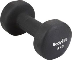 Gietijzeren halter bedekt met neopreen 5 kg - schokbestendig en antislip - enkel - gym en HomeGym
