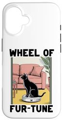 Wheel Of Fur-Tune Cat On Robot Vacuum Cleaner Cat Case for iPhone 16
