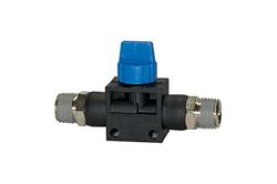 Afsluitklep »Blaue serie«, R 3/8 a., R 1/4 a., met schroefdraadcoating, werkdruk max. 15 bar, kunststof/messing vernikkeld