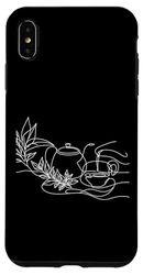 Custodia per iPhone XS Max Pianta da tè con disegno artistico a una linea