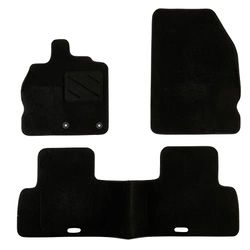 DBS 1763791 Tapetes de carro - personalizados - tapetes de carro - 3 unidades. - Antiderrapante - Moqueta em preto 900 g/m² - Aparência de veludo - modelo Star