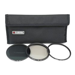 Caruba Kit filtri UV+CPL+ND8 da 43 mm: set completo per migliorare le immagini con filtri UV, polarizzazione e ND8 (43 mm) per fotografi.