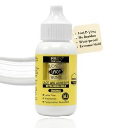 EBIN NEW YORK Wonder Lace Bond Mega retenção extra 30 ml, fórmula melhorada sem resíduos, fácil de aplicar secagem rápida, impermeável, sem látex, resistente à transpiração