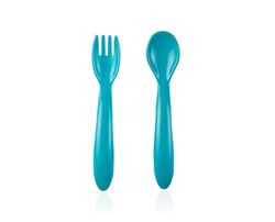 BabyJem 1114951 Lot de 2 cuillères et fourchettes sans BPA Orange