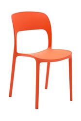 KONTE.DESIGN Set di 4 sedie SOUTH BEACH in polipropilene Arancione, impilabili