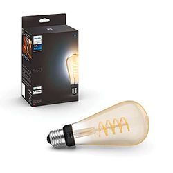 Philips Hue White Ambiance Filament ST72, Lampadina a Filamento Connessa, con Bluetooth, Attacco E27, Dimmerabile, 7 W, Luce Bianca da Calda a Fredda