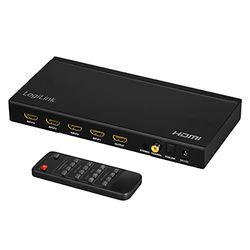 LogiLink HD0052 - Switch HDMI a 4 porte, 4 ingressi/1 uscita (4 video su 1 TV) con multiviewer (4 video contemporaneamente), Full HD 1080p/60 Hz, Scaler