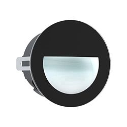 EGLO LED infälld lampa för utomhusbruk Aracena, LED infälld spotlight av glas, plast, aluminium i svart och tydlig, utomhuslampa, LED-vägginfälld lamp